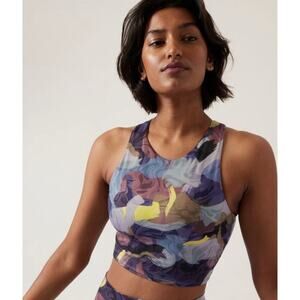 Athleta Conscious Crop Printed D-DD 3X NWT $64 Vivid Stroke Purple‎ Barre Yoga